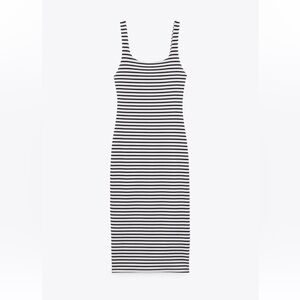 Zara Fitted Striped Black and White Dress